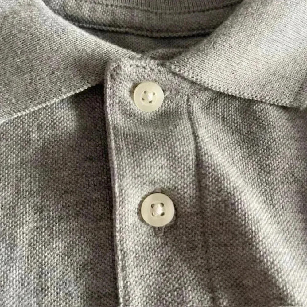 The Children's Place Boys' Long Sleeve Soft Jersey Knit Polo - Gray - Size 5 - Picture 5 of 8